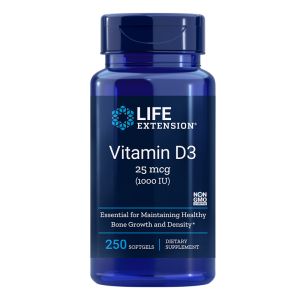 Витамин D3 1000 IU/ 25 µг | Vitamin D3 | Life Extension, 250 софтгел капс.
