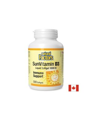 Витамин Д3 | Vitamin D3 1000 IU | Natural Factors, 500 дражета 