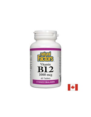 Витамин Б12 ( цианокобаламин )  1000 мкг | Vitamin В12 | Natural Factors, 60 табл. 