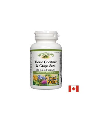 Див кестен и гроздово семе | Horse Chestnut & Grape Seed | Natural Factors, 60 капс. 