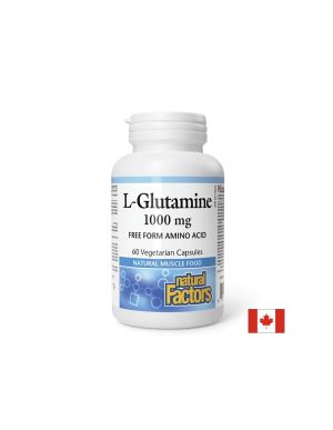 Имунитет и мускулна функция - Л-Глутамин, 1000 mg х 60 V капсули Natural Factors