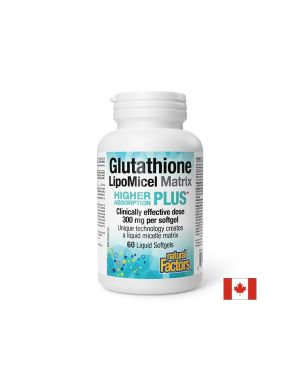 Glutathione LipoMicel Matrix - Глутатион с висока абсорбция (мощен антиоксидант), 300 mg, 60 софтгел капсули Natural Factors