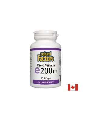 Vitamin E/ Витамин E (токофероли микс) 200 IU х 90 софтгел капсули Natural Factors