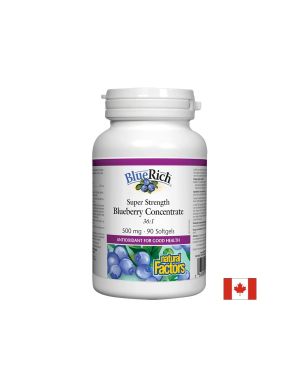 BlueRich® Super Strength Blueberry Concentrate / Синя боровинка супер концентрат, 500 mg, 90 капсули Natural Factors