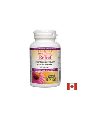 Формула при възпалено гърло | Sore Troat Relief | Natural Factors, 60 табл. за смучене 