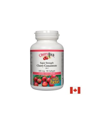 При подагра - Череша супер концентрат - CherryRich™ 500 mg, 90 софтгел капсули Natural Factors