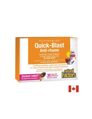 Echinamide® Quick-Blast 85 mg х 30 течни софтгел капсули за дъвчене с ехинацея, мед, ментол и евкалипт Natural Factors