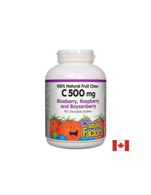 Vitamin C/ Витамин С 500 mg х 90 дъвчащи таблетки с вкус на горски плодове Natural Factors