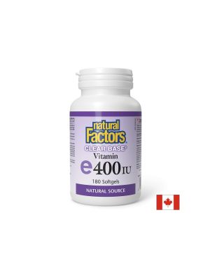 Витамин E 400 IU | Vitamin E  Clear Base | Natural Factors, 180 софтгел 