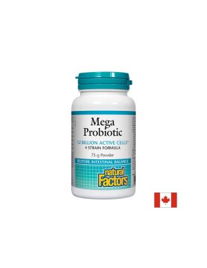 Mega Probiotic/ Мега пробиотик 4 щама, 12 млрд. активни пробиотици 75 g пудра х 75 дози Natural Factors