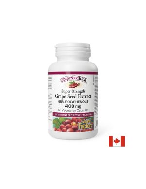 Гроздово семе  400 мг ( 95% полифеноли ) | Grape seed extract | Natural factors, 60 V капсули