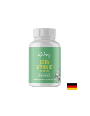 Biotin - Биотин 10000 μg, 200 таблетки Vitabay