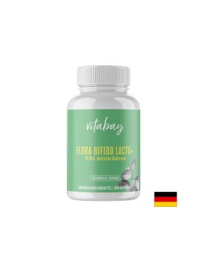 Пробиотик + цинк Flora Bifido Lacto + (70 млрд. пробиотици, 14 щама формула), 120 капсули Vitabay