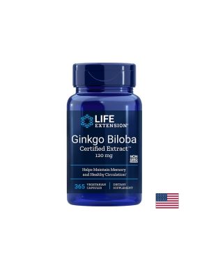 Гинко Билоба 120 мг | Ginkgo Biloba Certified Extract™ | Life Extension, 365 капс.