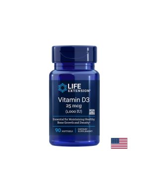 Витамин Д3 1000 IU / 25 мкг | Vitamin D3 | Life Extension, 90 софтгел капс.