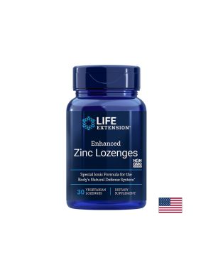Цинк ацетат 18.75 мг | Enchanced  Zinc Lozenges | Life Extension, 30 V табл. за смучене