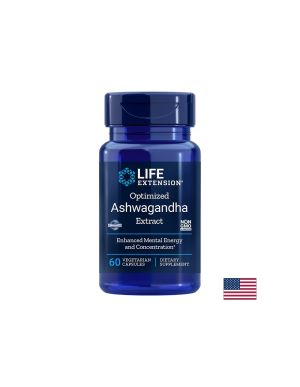 Aшваганда Екстракт 125 мг | Optimized Ashwagandha Extract | Life Extension, 60 V капс.