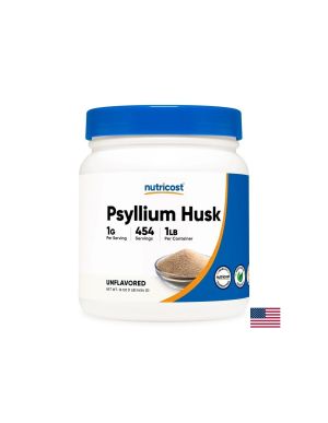 Псилиум хуск (Смлян) | Psyllium Husk (Ground) | Nutricost, 454 г прах