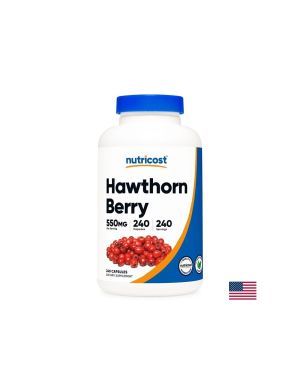 Глог ( плод ) 550 мг | Hawthorn Berry | Nutricost, 240 капс.