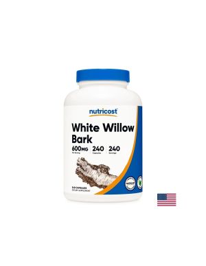 Бяла върба (кора) 600 мг | White Willow Bark | Nutricost, 240 капс.
