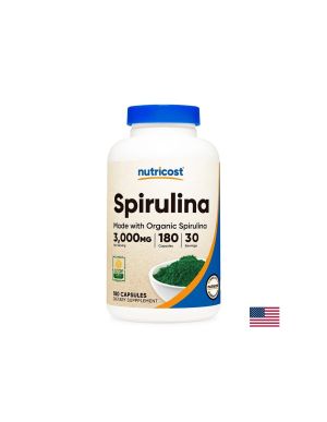 Спирулина 500 мг | Spirulina | Nutricost, 180 капс.