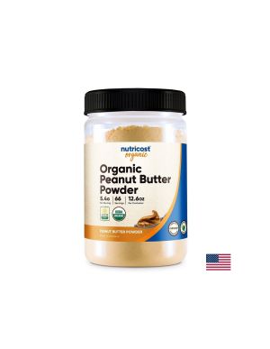 Фъстъчено масло на прах, Органик | Organic Peanut Butter Powder | Nutricost, 354 гр.