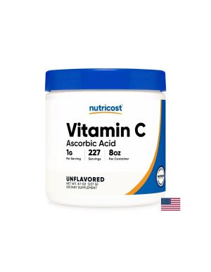 Витамин С (L-аскорбинова киселина) 1000 мг | Vitamin C Ascorbic Acid | Nutricost, 227 г прах