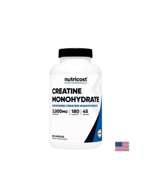 Креатин Монохидрат Микронизиран 750 мг | Creatine Monohydrate | Nutricost, 180 капс.