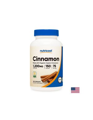Цейлонска канела 600 мг | Cinnamon | Nutricost, 150 капс.