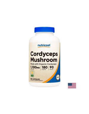 Кордицепс 550 мг | Cordyceps Mushroom Organic | Nutricost, 180 капс.