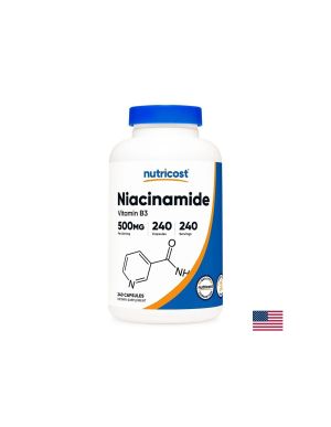 Ниацинамид ( Витамин B3 ) 500 мг | Niacinamide Vitamin B3 | Nutricost, 240 капс.