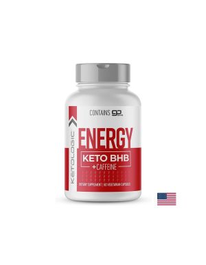 Екзогенни кетони + Кофеин | Energy Keto BHB + Caffeine | Nutricost, 60 капс.